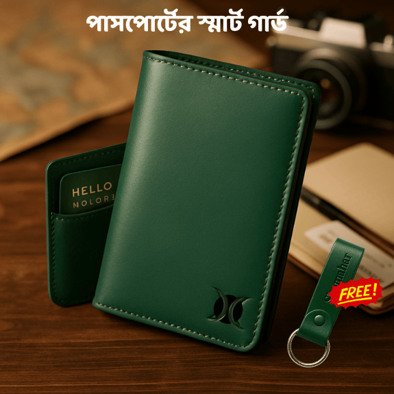 প্রিমিয়াম লেদার পাসপোর্ট কভার - পাশের দৃশ্য