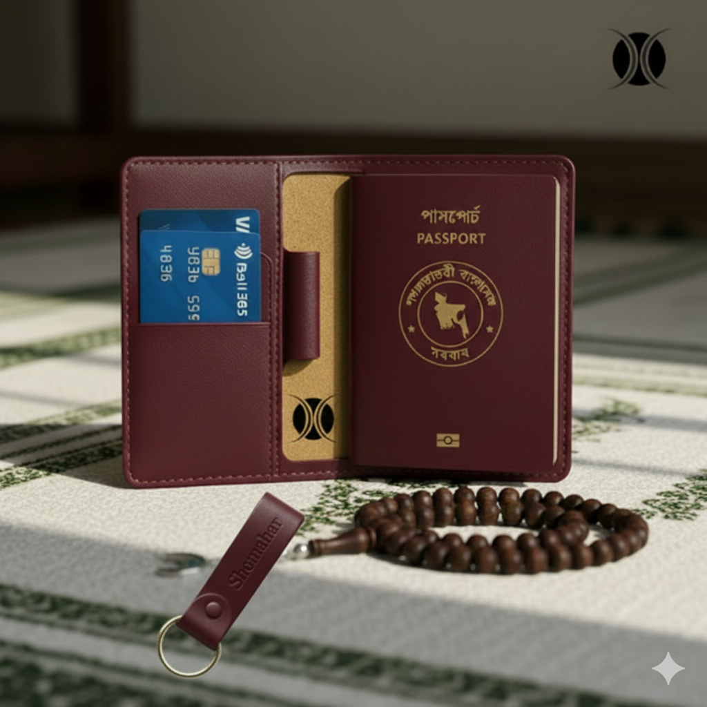 প্রিমিয়াম লেদার পাসপোর্ট কভার - সামনের দৃশ্য